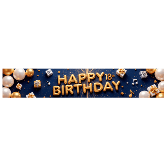 Musical Theme Banner Gift Decoration Colorful Balloons Happy 18th Birthday Decoration for Celebration Party Indoor Event