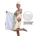 thumbnail image 5 of Colevkie Women 2 Pieces Shower Skirt & Hair Drying Cap Set Adjustable Soft Bath Towel Shower Cap Polyester for Home Bathroom Sauna Beach Printed Independence Day Balloons Pattern, 5 of 8