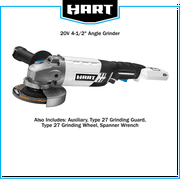 HART 20-Volt Cordless 4 1/2-inch Angle Grinder (Battery Not Included)