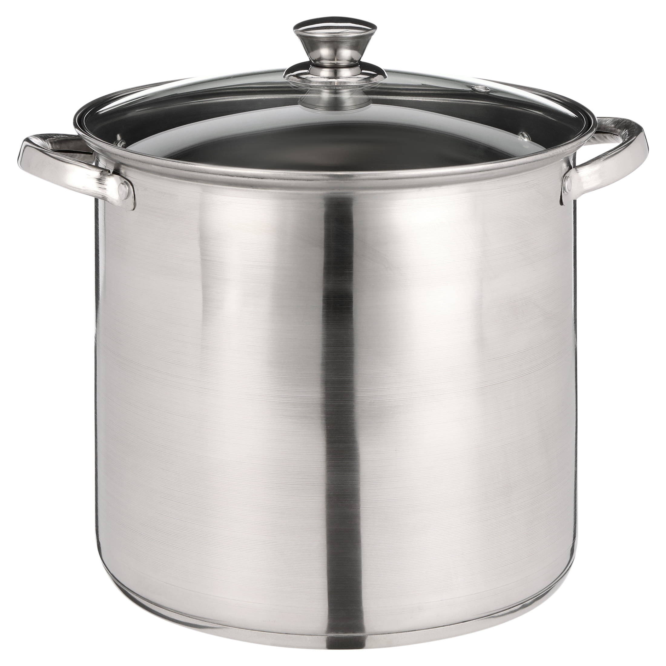 Mainstays 12 Quart Stainless Steel Stockpot with Glass Lid 