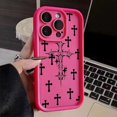 thumbnail image 3 of Funda de teléfono con estampado de Cruz Negra de lujo para iPhone 16, 15, 14, 13, 12, 11 Pro Max, Mini, XR, XS, 7, 8 Plus, SE2, Funda suave a prueba de golpes, 3 of 5