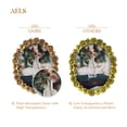 thumbnail image 3 of Marco de fotos AELS Vintage de 20 x 25 cm con cristal frontal en forma de flor dorada, 3 of 8