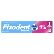 (2 pack) Fixodent Denture Adhesive Cream Original, All Day Hold for Fulls and Partials, 2.4 oz