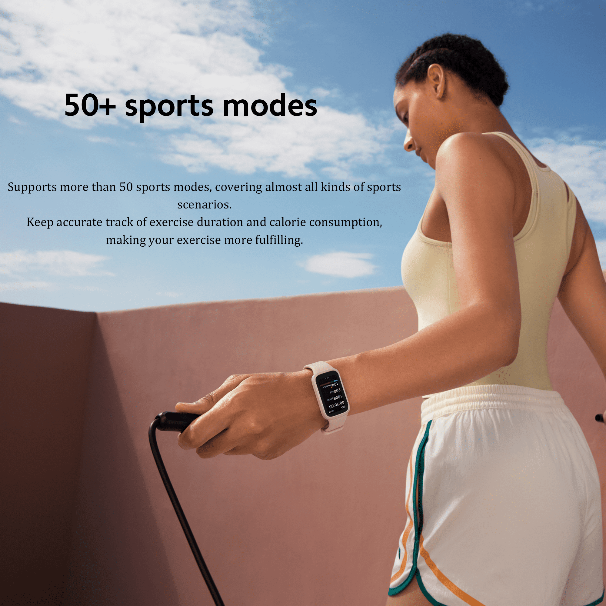 Xiaomi Smart Watch Fitness Tracker,  1.47'' TFT Display, 21-Day Battery Life, 50 Fitness Modes, 50m Water Resistant, Smart Band 9 active, Cheese white