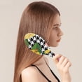 thumbnail image 2 of Palm Leaf and Exotic Flowers Hair Brush, Colorful Boho Detangler Paddle Brush, Soft Bristle Hairbrush for Wet & Dry Hair, Stylish Gift for Women Men Kids, 2 of 7