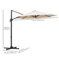 thumbnail image 3 of Outsunny 10ft Cantilever Patio Umbrella with 360° Rotation, Cream, 3 of 10