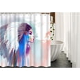 thumbnail image 2 of JOOCAR Girl Shower Curtain Traditional Make Up Headdress Woman Smoking Pipe Looking Side Bathroom Curtains, Machine Washable, Water-Repellent Boho Water Color 72x72Inch, 2 of 6