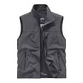 thumbnail image 2 of Men's Windproof Lightweight Golf Vest Softshell Sleeveless Jacket with Pockets for Running Hiking Sports Spring Fall,Gray,L, 2 of 5