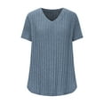thumbnail image 4 of Ltctricy Women's Plus Size Tops 2025 Fashion Short Sleeve V Neck Ribbed Knit T Shirts Soft Casual Tunic Blouses, 4 of 6