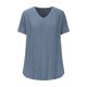 thumbnail image 2 of Camisetas de Verano de Manga Corta de las Mujeres Tira de Color Sólido Grande de Punto de Cuello Redondo, Poliéster Ligero para Uso Diario Y de Ocio Casual, 2 of 6