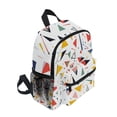 thumbnail image 2 of FORMRS School Backpack with Front Zippered Pocket 12" Student Travel Daypack, White Triangles, 2 of 6