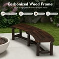 thumbnail image 5 of Gymax Curved Bench Carbonized Wood Dining Bench for Round Table 710 LBS Max Load Patio, 5 of 6