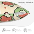 thumbnail image 5 of Bingfone Frog Hold Strawberry Linen Throw Pillow Covers Cushion Case Pocket Button Vintage Farmhouse Pillowcase For Sofa Couch Bed 20"X20", 5 of 9