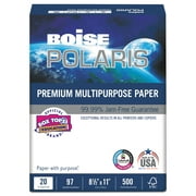 BOISE POLARIS Premium Multipurpose Copy Paper, 8.5" x 11" Letter, 3 Hole Punch, 97 Bright White, 20 lb., 10 Ream Carton (5,000 Sheets)