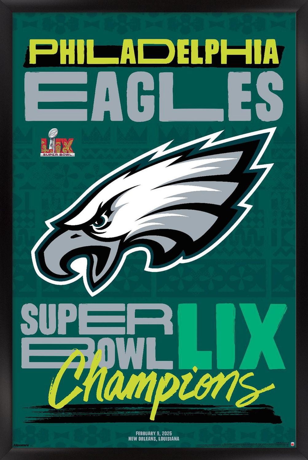 NFL Philadelphia Eagles - Super Bowl LIX Team Logo Wall Poster