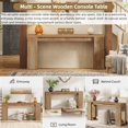 thumbnail image 2 of Fnova 70.9" Farmhouse Console Table for Entryway, Long Narrow Wood Entryway Table, Easy Assembly, Light Brown, 2 of 13