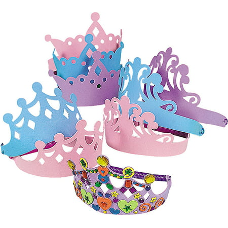 12 Foam Princess Tiara Assortment Girls Party Favors Decorate Your Own