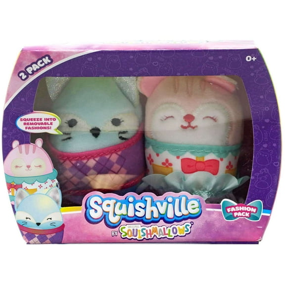 Squishville by Squishmallow Two Pack - Amina and Florence -  2 inch Mini Plush Fashion