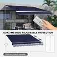 thumbnail image 4 of Outsunny 12' x 10' Electric Retractable Awning, Sun Shade Shelter with Remote Controller and Crank Handle for Deck, Balcony, Yard, Dark Blue, 4 of 10