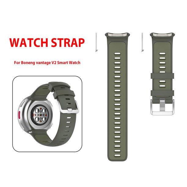 Correa De Silicona Para Repuesto De Banda De Reloj Polar Vantage V2 (Verde Militar)