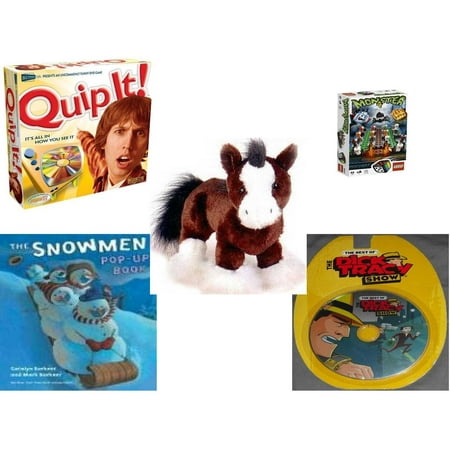Children's Gift Bundle [5 Piece] -  Quip It! DVD  - Lego s Monster 4  - Webkinz Clydesdale Horse  9