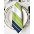 thumbnail image 2 of Hokiten Kitchen Dinner Napkins Set of 8 Navy Blue Green Stripe Cloth Napkins Reusable Washable Table Napkins for Weddings Cocktail Parties Holiday Table Decor 20x20 Inch, 2 of 8