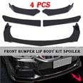 thumbnail image 1 of 4Pcs ABS Front Bumper Lip Body Kit Spoiler Universal Car Replacement Part, 1 of 6