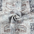 thumbnail image 3 of GLN Rugs Taxila - Indoor, Machine Washable Area Rug 5'3" Round Turkish Brown/Gray Home Carpet, 3 of 8