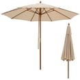 thumbnail image 2 of Costway 9.5 FT  Pulley Lift Round Patio Umbrella w/Fiberglass Ribs Beige, 2 of 10