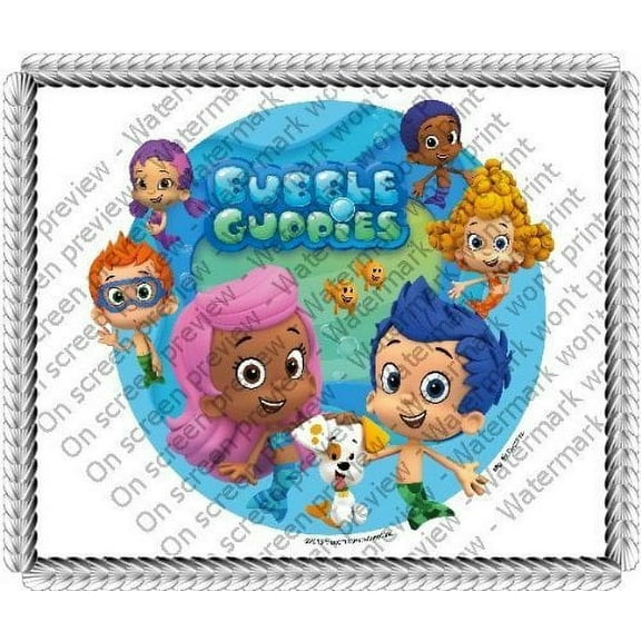 6 Round ~ Bubble Guppies Molly Birthday ~ Edible Icing Image Cake/Cupcake Topper!!!