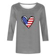 thumbnail image 4 of Dagegui Heart Flag Graphic Tshirts for Women 4th of July Independence Trendy Shirts 3/4 Sleeve Patriotic Tee Tops Casual Outdoor Loose Fit Breathable T-Shirts, 4 of 4