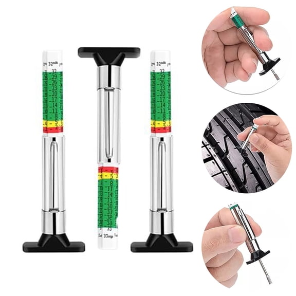 Mduoduo 3PCS 0-25MM Tyre Tread Depth Gauge 6-Sided Color Tyre Depth Measurement Tool Car Accessories