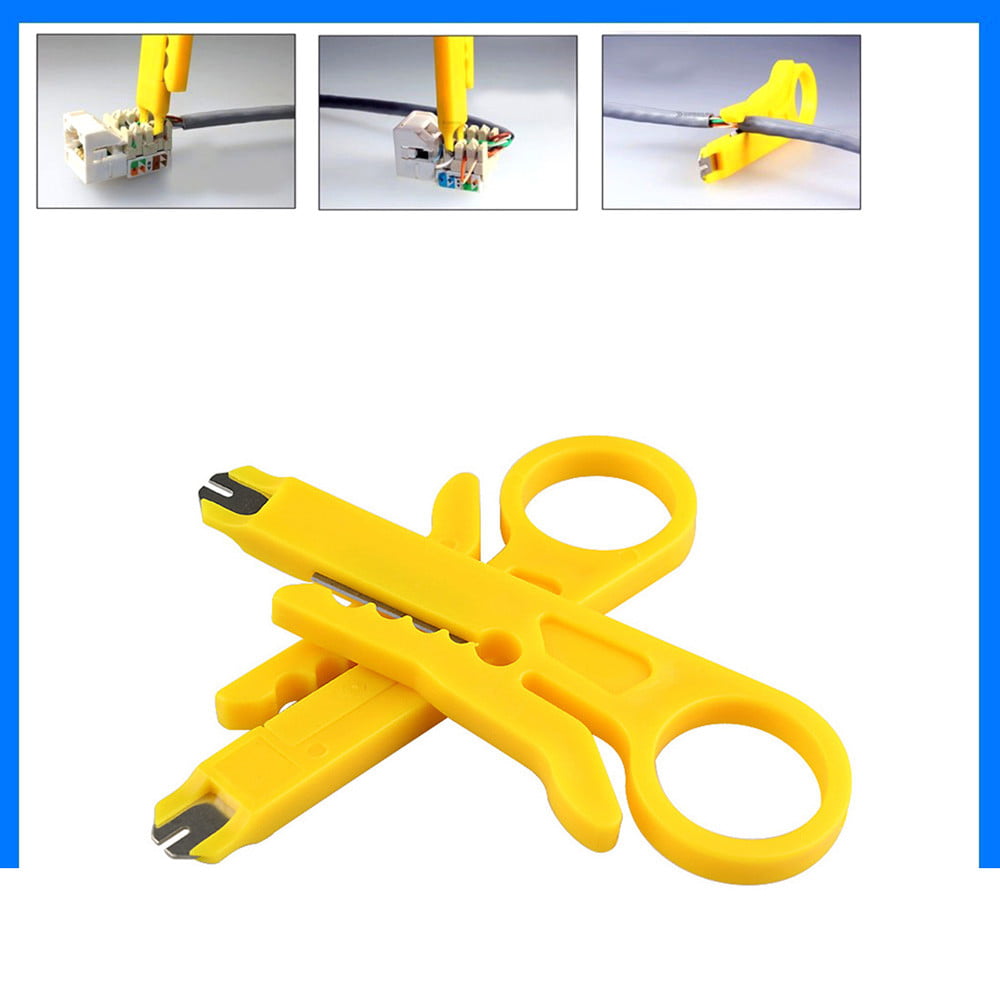 2Pcs punch down tool RJ45 Cat5 network UTP LAN cable wire cutter stripper tool