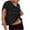 Black, variant on Women Wrap V Neck Sleeveless Crop Top Backless Casual Workout Tee Open Back Athletic Yoga Gym Shirt, Blue M