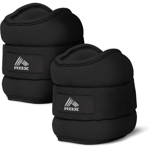 RBX Ankle & Wrist Weights Set, 4lb Pair (2lb Each), Adjustable Comfort Fit, Strength Training & Toning