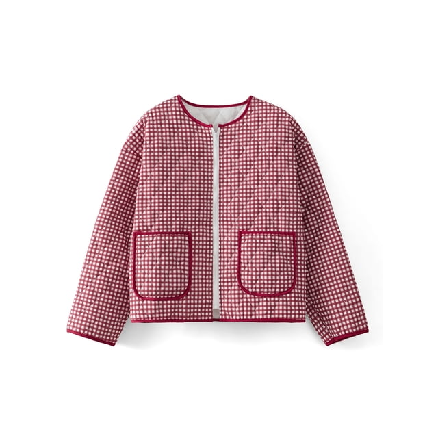 SUNSIOM Veste Zippée pour Femmes Florale/rayée Légère Matelassée Manches Longues Manteau d'Hiver