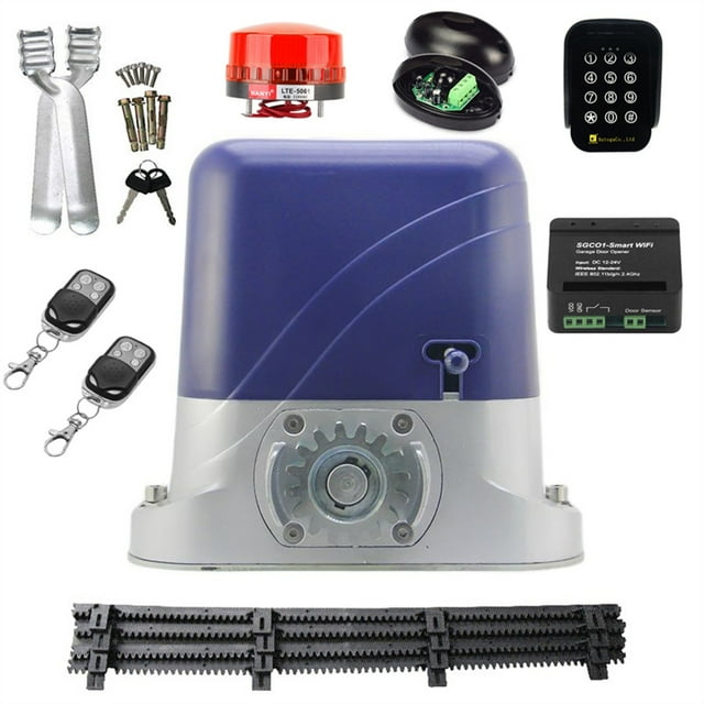 Heavy Duty 2600LBS Automatic Electric Sliding Gate Opener for 1300kg Door Gate with 4M Nylon Rack WiFi Remote Control Optional ,Ultra-Quiet Operation