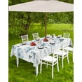thumbnail image 4 of Outdoor Tablecloth with Umbrella Hole for Patio/Picnic/Party/Camping, Blue Poppy Floral Waterproof Table Cloth Rectangle Table Cover Washable, Farmhouse Pastoral Botanical Flowers 60"x 84", 4 of 7