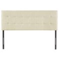 thumbnail image 4 of Queen Size Upholstered Square Tufted Headboard, 12 Adjustable Positions, Wall Mounted Linen Fabric Bed Backboard in Cream, 4 of 8
