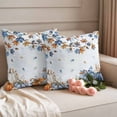 thumbnail image 2 of Fall Blue Maple Outdoor Waterproof Pillow Covers, Thanksgiving Pumpkins Daisy Country Leaves Decorative Square Throw Pillowcase Sofa Cushion Sham for Patio/Couch/Chair, 16"x16" 2 Pack, 2 of 8