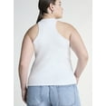 thumbnail image 3 of Scoop Women's Plus Cutaway Sweater Tank Top, Lightweight, Sizes 1X-4X, 3 of 4