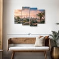 thumbnail image 3 of Elephant Stock Los Angeles City Wall Art - Horizontal Multi Panel Canvas - Living Room Wall Decor - City Multi Panel - Orange And Green Decor - 43" x 27", 3 of 8
