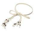 thumbnail image 3 of Yesbay Women's Bohemia Braided Beads Thin Skinny Waist Rope Belt Self-Tie Waistband White, 3 of 5