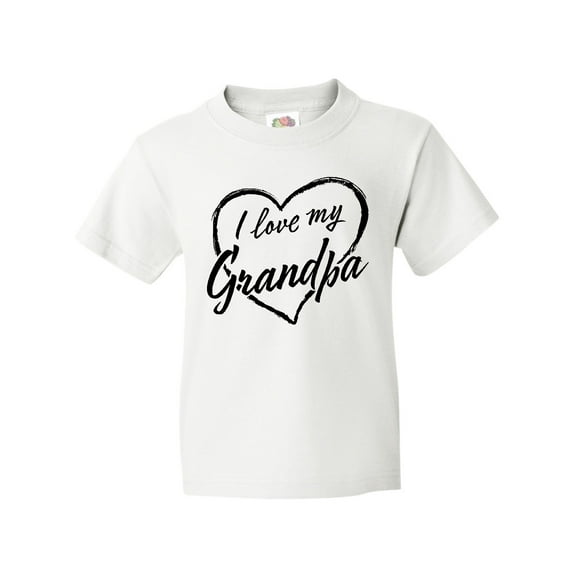 Inktastic I Love My Grandpa in Black Chalk Heart Youth T-Shirt