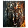 thumbnail image 2 of Flame Fierce Tiger Shower Curtain Waterproof Fabric with 12 Hooks Bathroom Bath Curtain Set Polyester Fabric Machine Washable 60 x 72 Inch Home Decor, 2 of 6