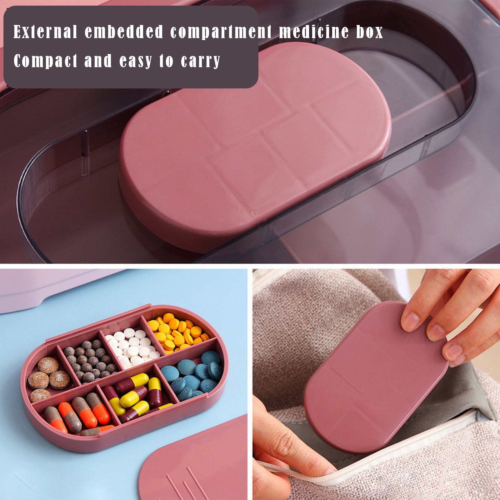MOPOOR Medicine Storage Bag, Pill Bottle Organizer with Portable Pouch, Medication Bottle Organizer Empty with Shoulder Strap for Home Storage and Travel,Empty First Aid Kit for Home