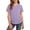 Purple, variant on FhsagQ Shirts for Girls Teenagers Girls Shirts Side Ruched Short Sleeve V Neck Fitted Tops Casual Summer Soft Tee with Pocket Clothes for Kids ( Light BlueSize 7-8 Years )