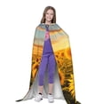 thumbnail image 4 of Honeii Beautiful Golden Sunflower Field Print Poncho Cape, Cloak Coat, Snuggly Hooded Wearable Blanket, Hooded Cape For Teenagers,Halloween Costumes-Medium, 4 of 7