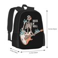 thumbnail image 3 of DouZhe Lightweight Backpack, Rock Skull Guitarist Prints Travel Outdoor Hiking Bag School Bookbag Casual Daypack Backpacks for Women Men, 3 of 7