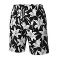 thumbnail image 4 of Logiee Lilies Flowers Print Mens Swim Trunks Quick Dry Board Shorts,Breathable Hawaii Beach Shorts Swimwear Bathing Suits-3X-Large, 4 of 6